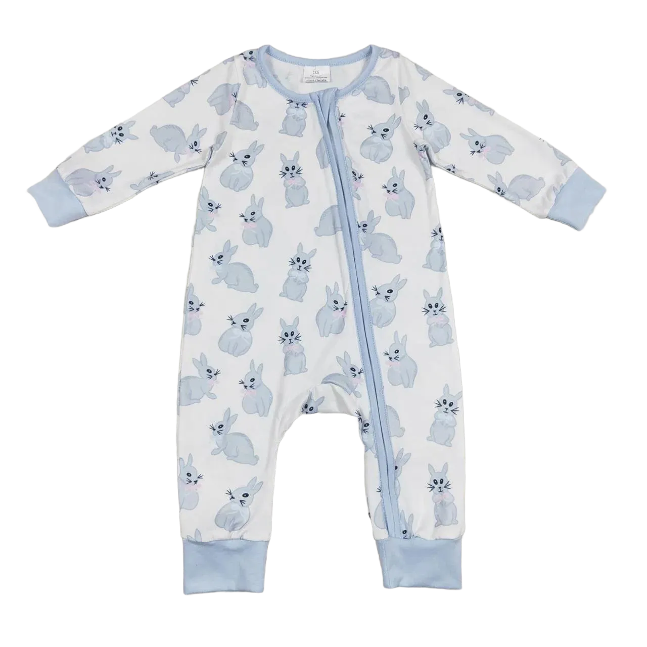 "Blue Bunnies" Spring-Themed Baby's Romper