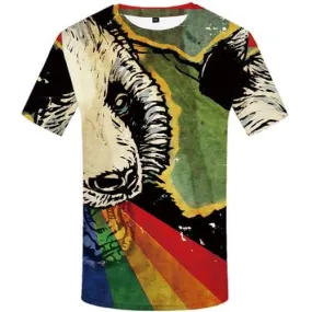 Rainbow T shirts Men Unicorn Tshirts Novelty Animal Shirt Print Colorful Tshirts Casual Feather T-shirts Graphic Short Sleeve