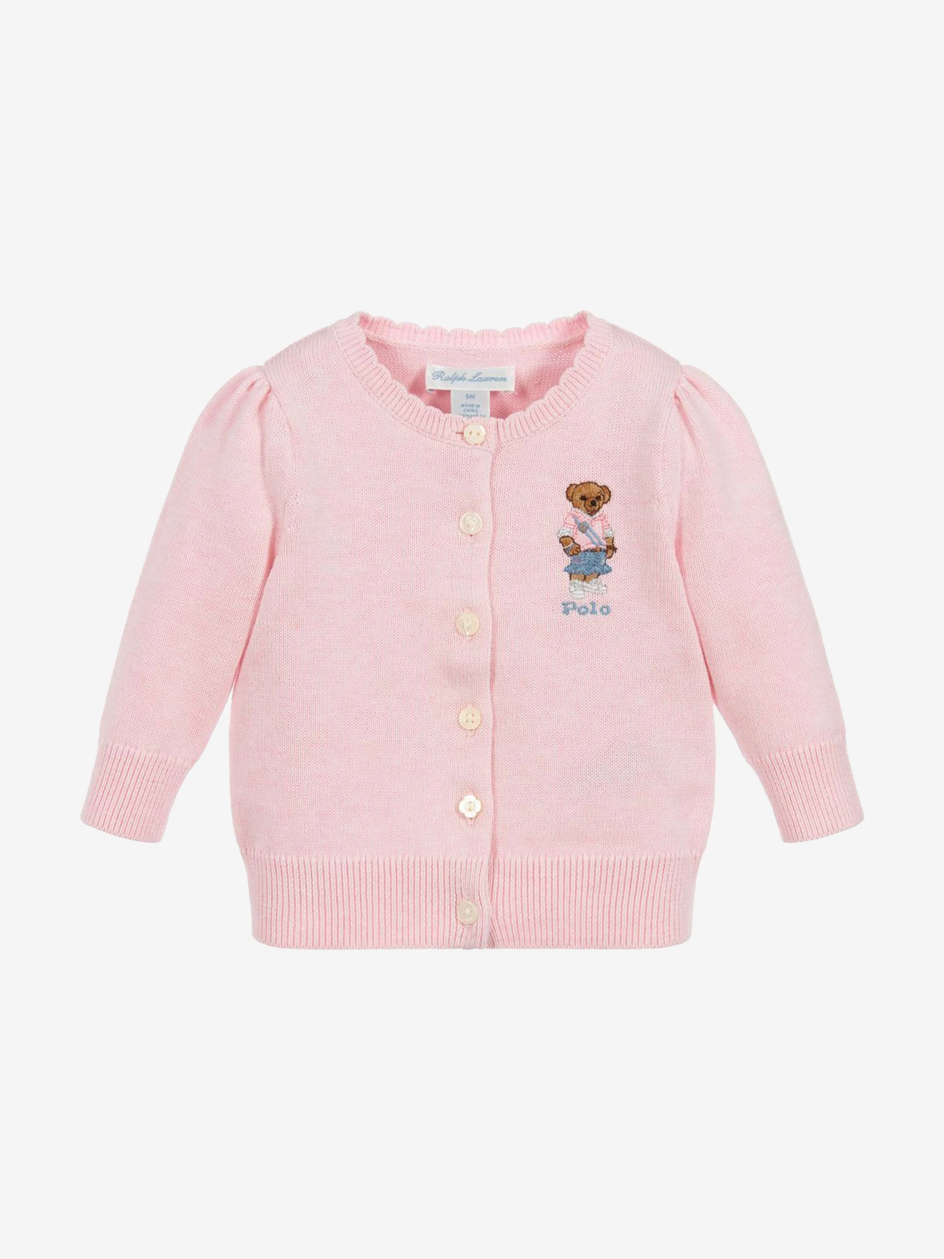 Ralph Lauren Girls Cardigan - Cotton Knitted Cardigan