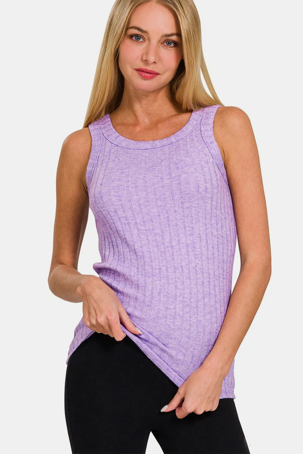 Ribbed Round Neck Tank