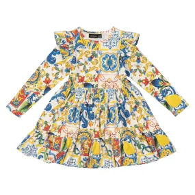 Rock Your Kid Sicily Long Sleeve Ruffle Dress