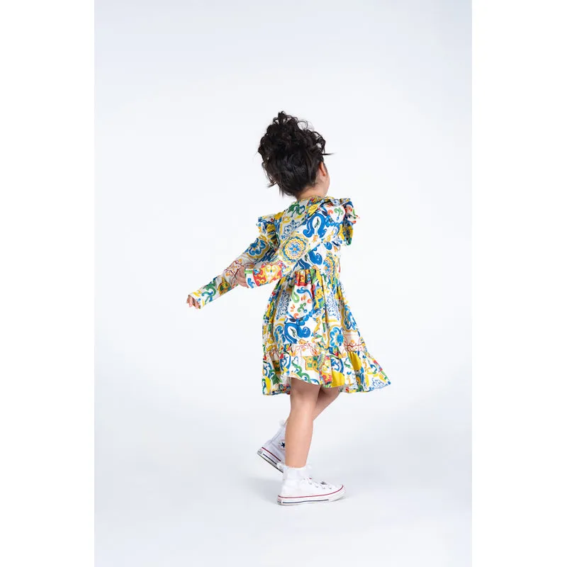 Rock Your Kid Sicily Long Sleeve Ruffle Dress