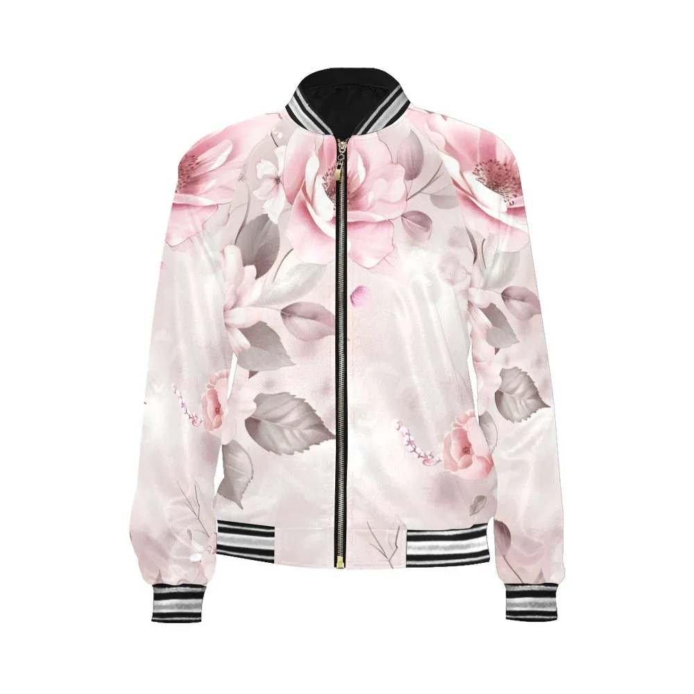 Romance Roses Bomber Jacket for Women