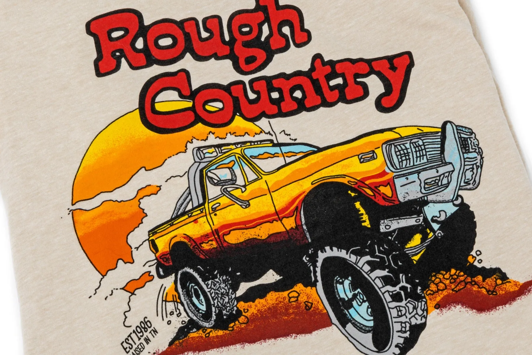 Rough Country T-Shirt - Throwback - Cream - 3XL