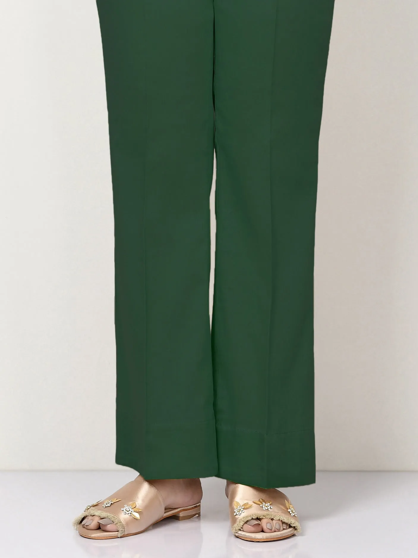 Satin Bootcut Pants - Green