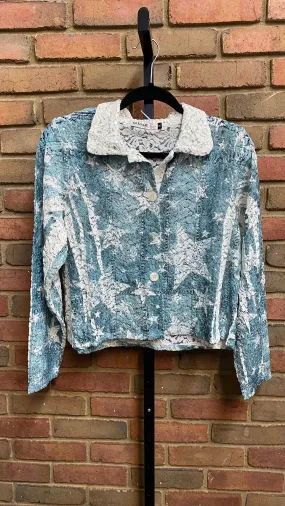 Sequin and Lace Crop Jacket #811