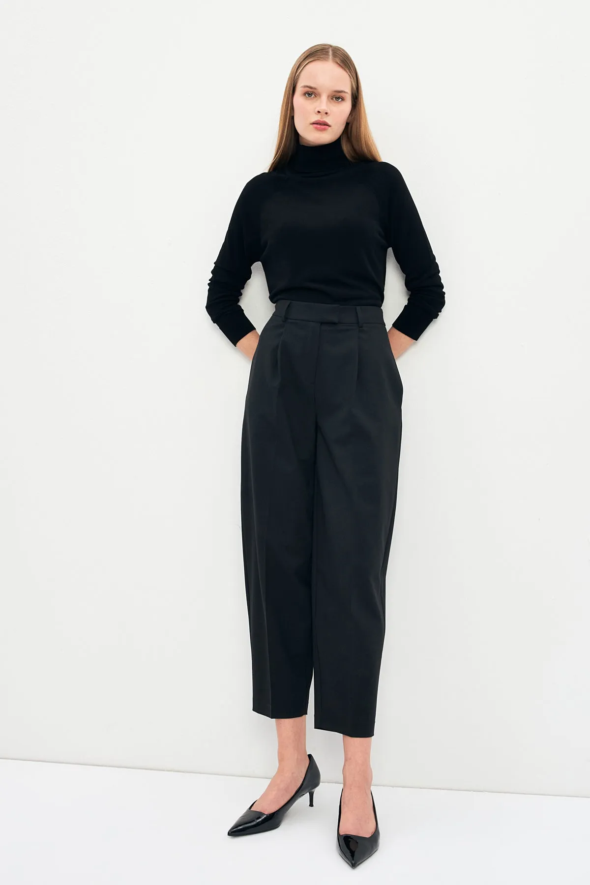 Setre Waist And Pleat Detailed Trousers Black