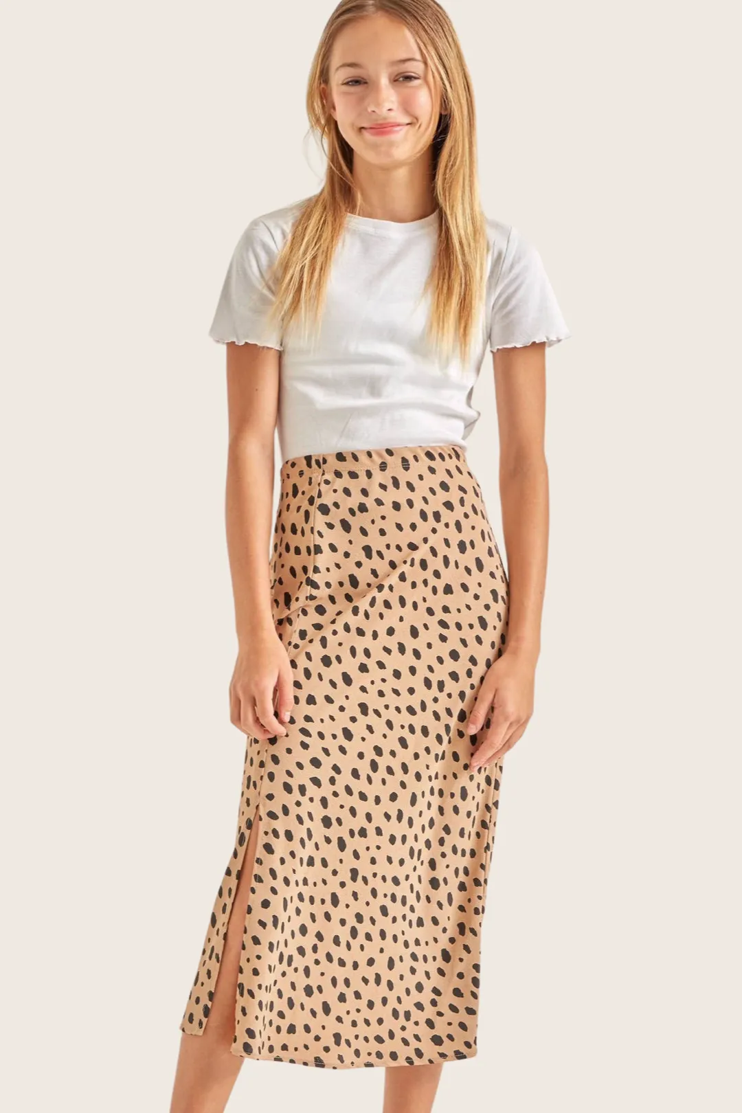 SIDE SLIT MIDI SKIRT