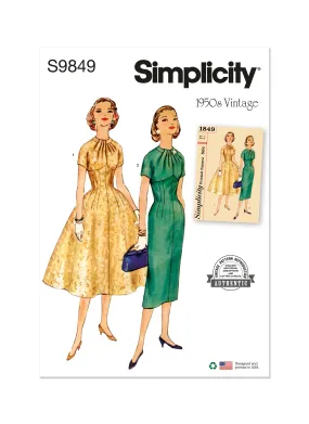 Simplicity Sewing Pattern 9849 Misses' Dress with Skirt Variations