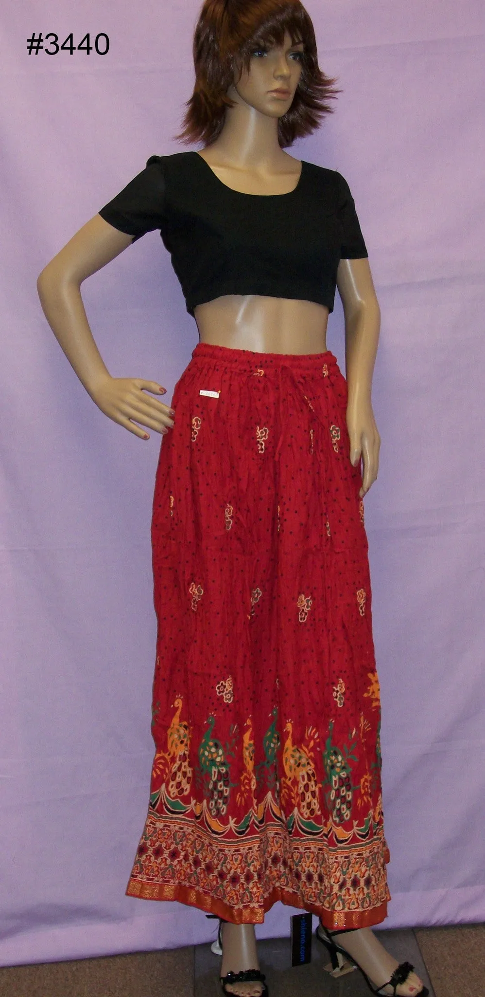 Skirt 3439 Cotton Printed Long Skirt L Large Size Shieno Sarees