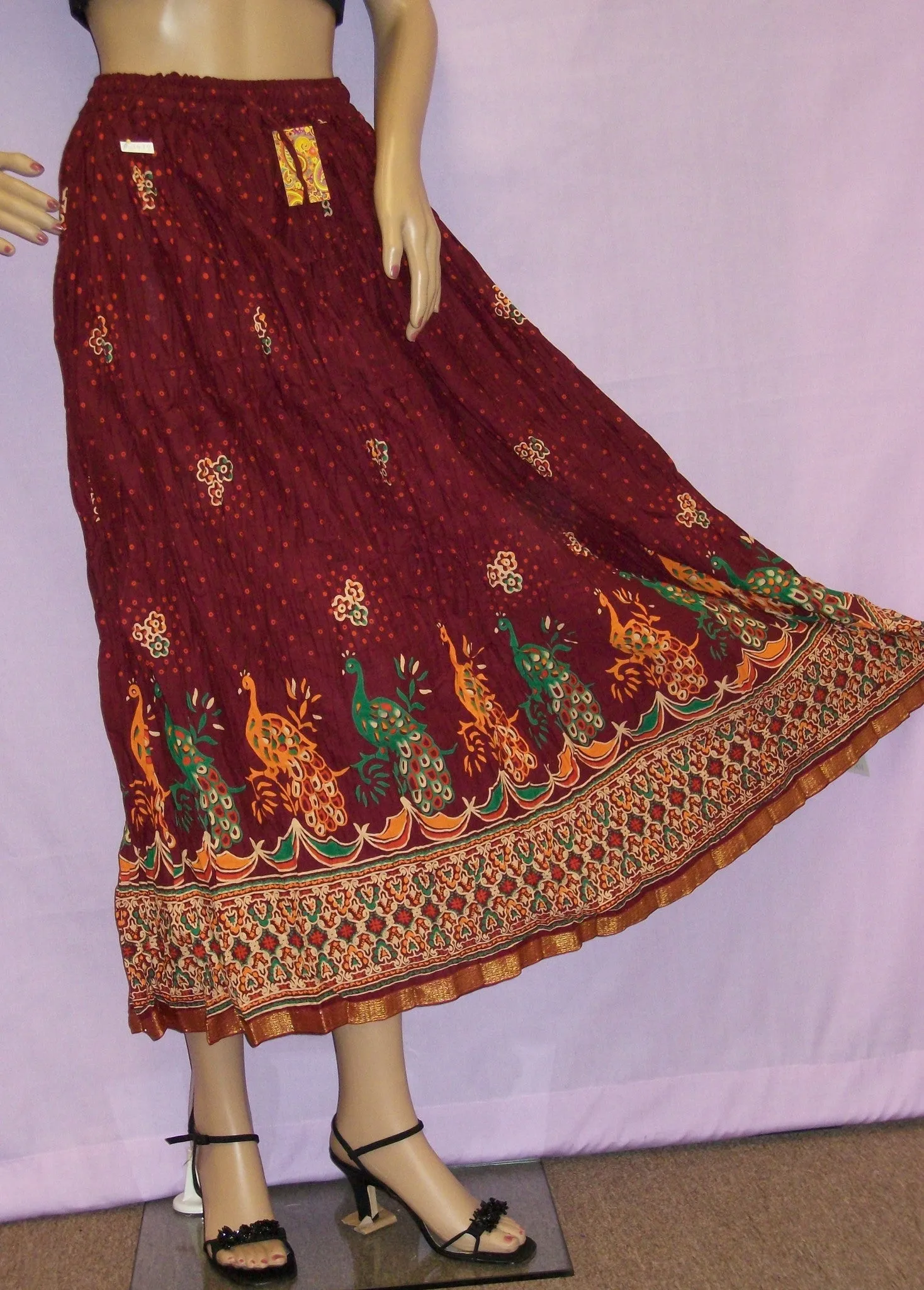 Skirt 3439 Cotton Printed Long Skirt L Large Size Shieno Sarees