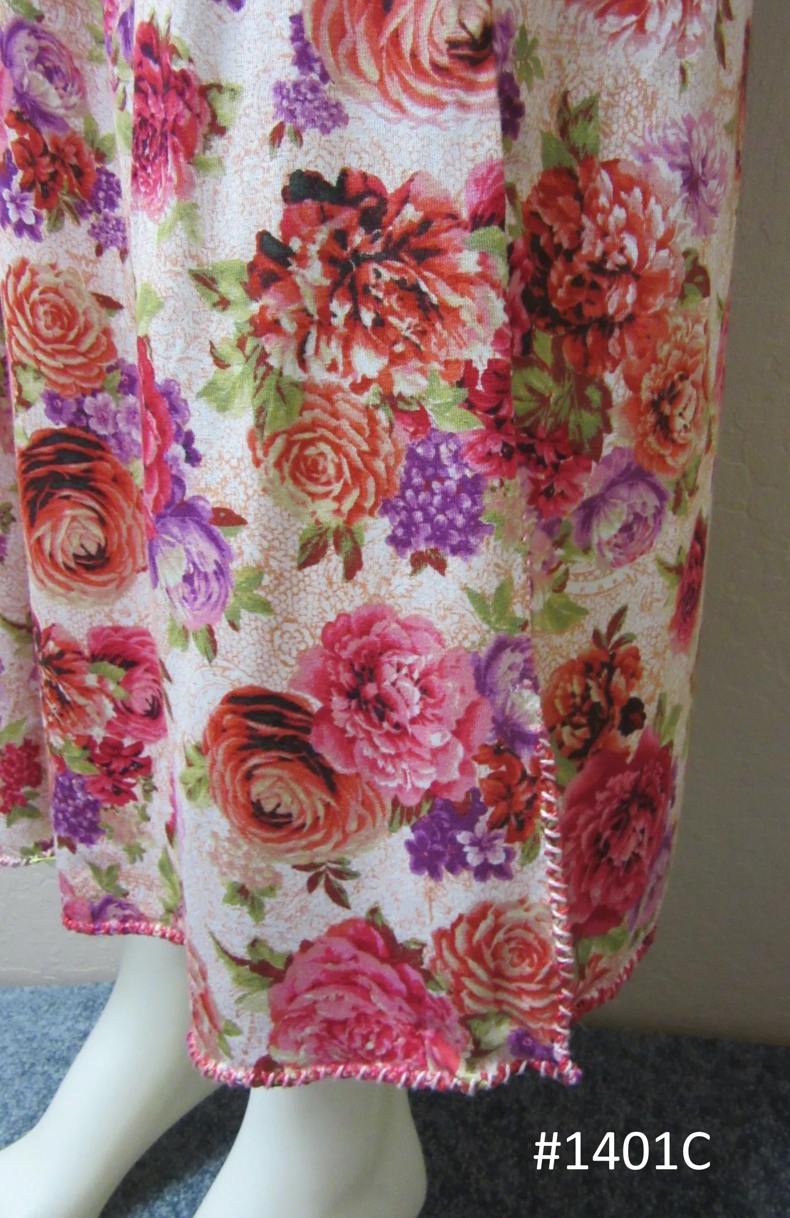 Skirt 6921401c Jersey Polyester White Floral Print Long Trendy Skirt