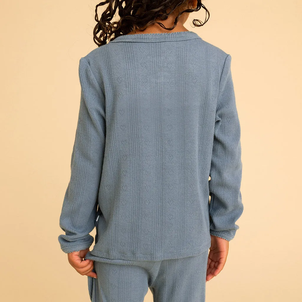 Slate Pointelle Cardigan