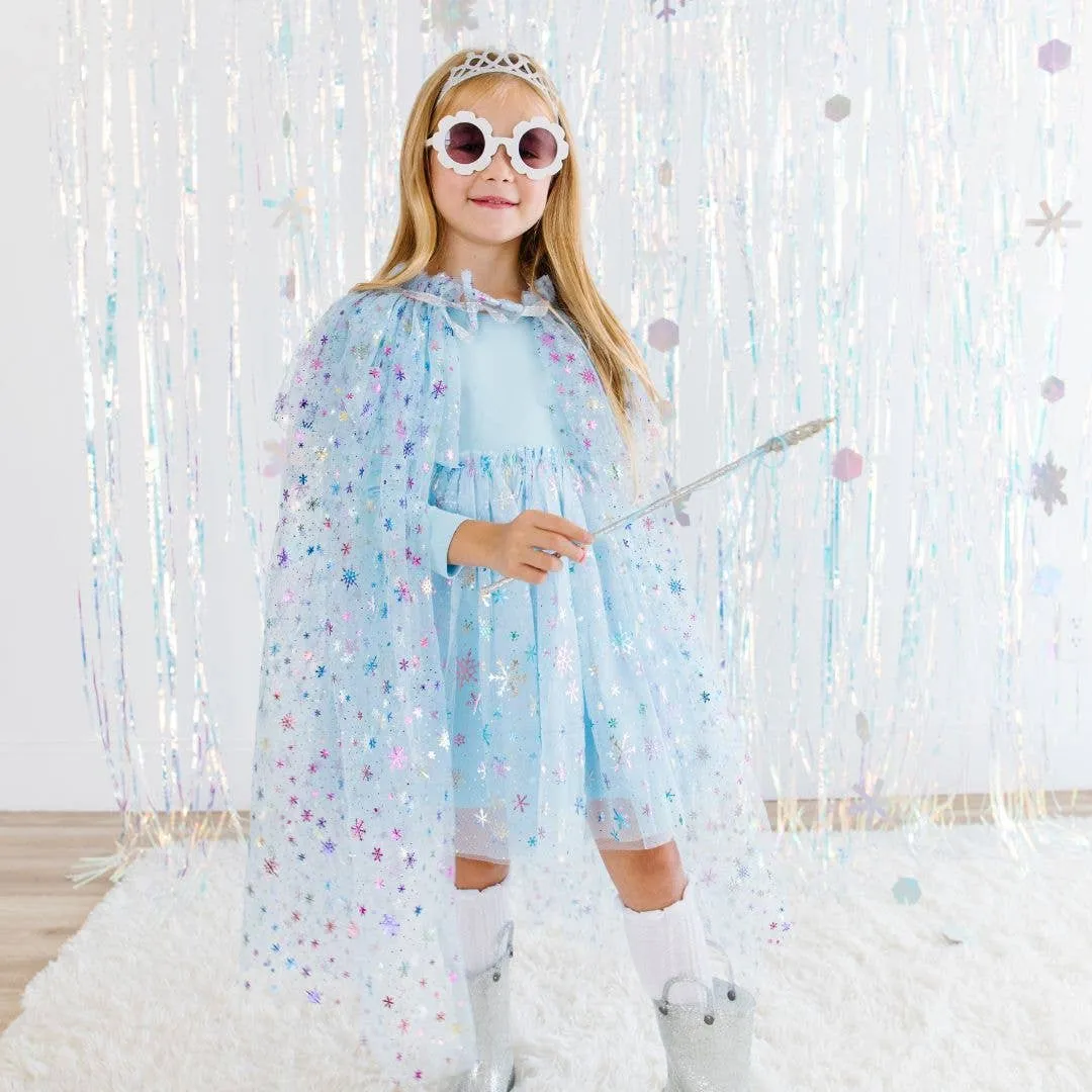 Snow Princess Iridescent Long Sleeve Tutu Dress