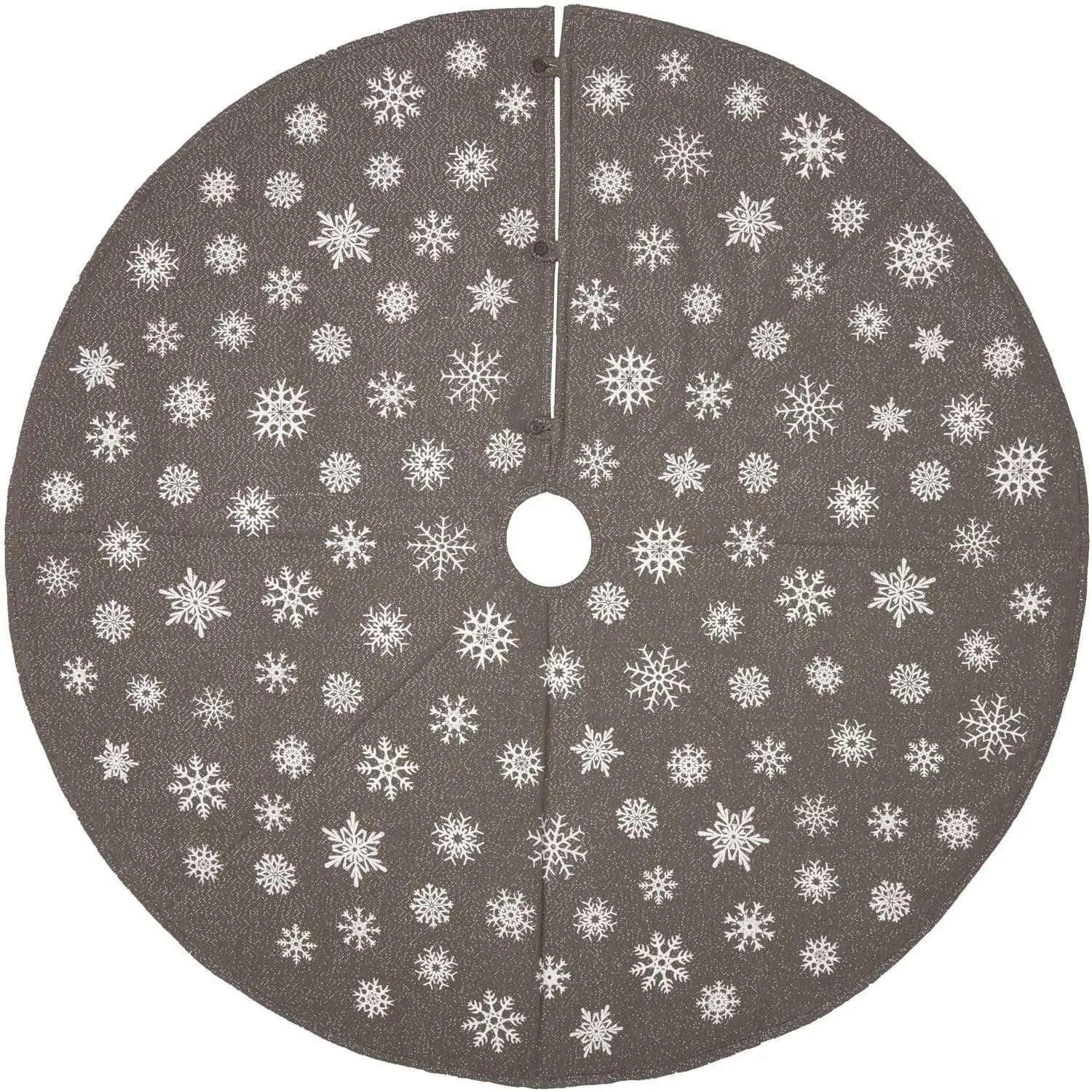 Snowflake Burlap Grey Christmas Tree Skirt 60 VHC Brands