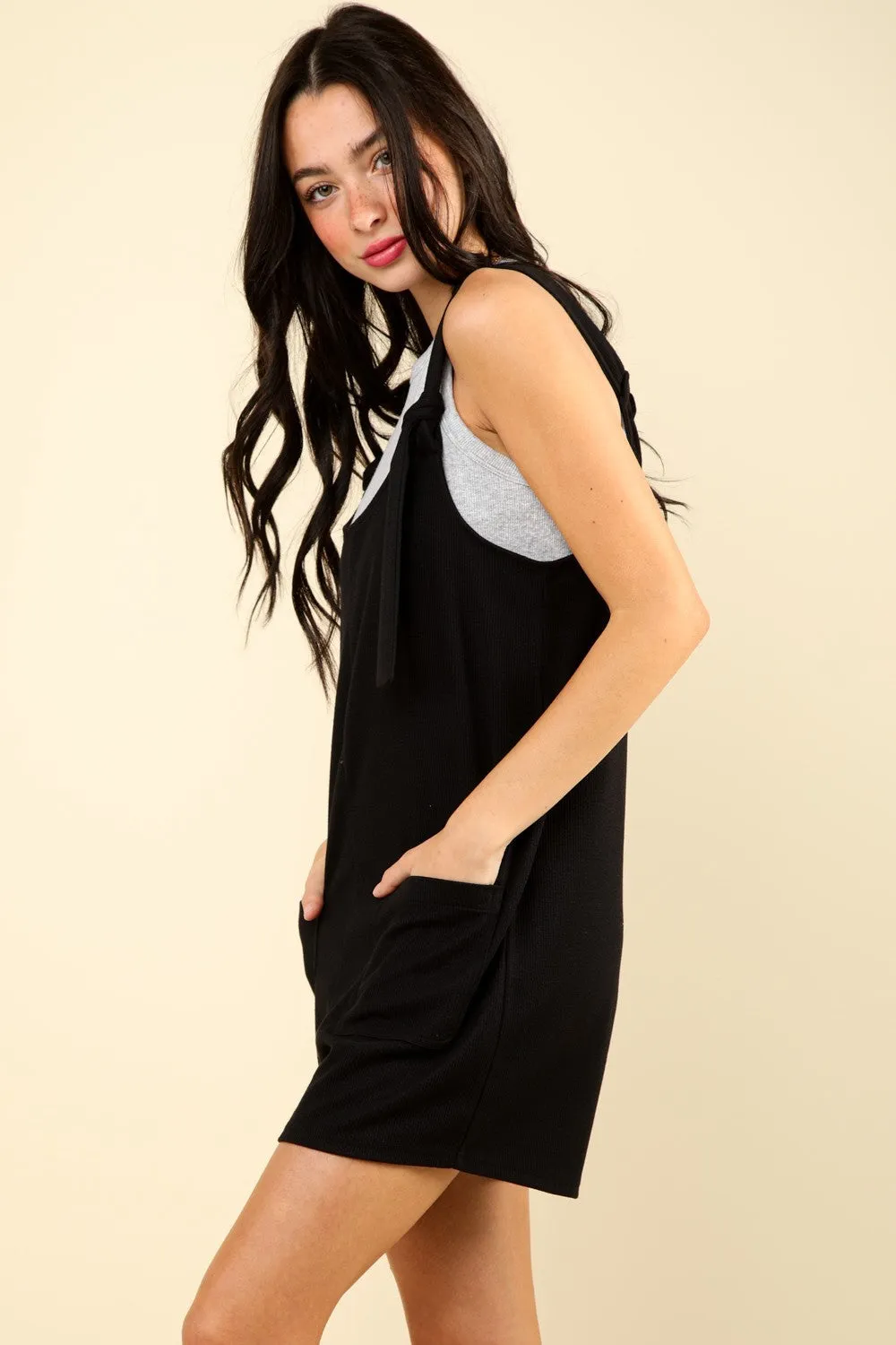 Solid Casual Knit Romper