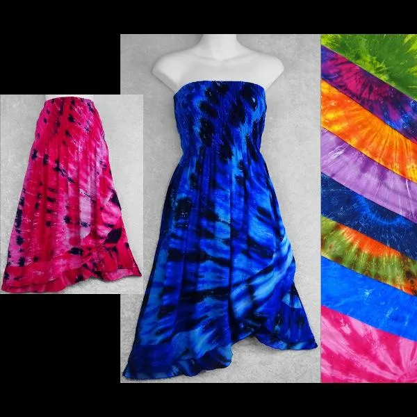 Spiral Nebula Tie-Dye Convertible Dress/Skirt