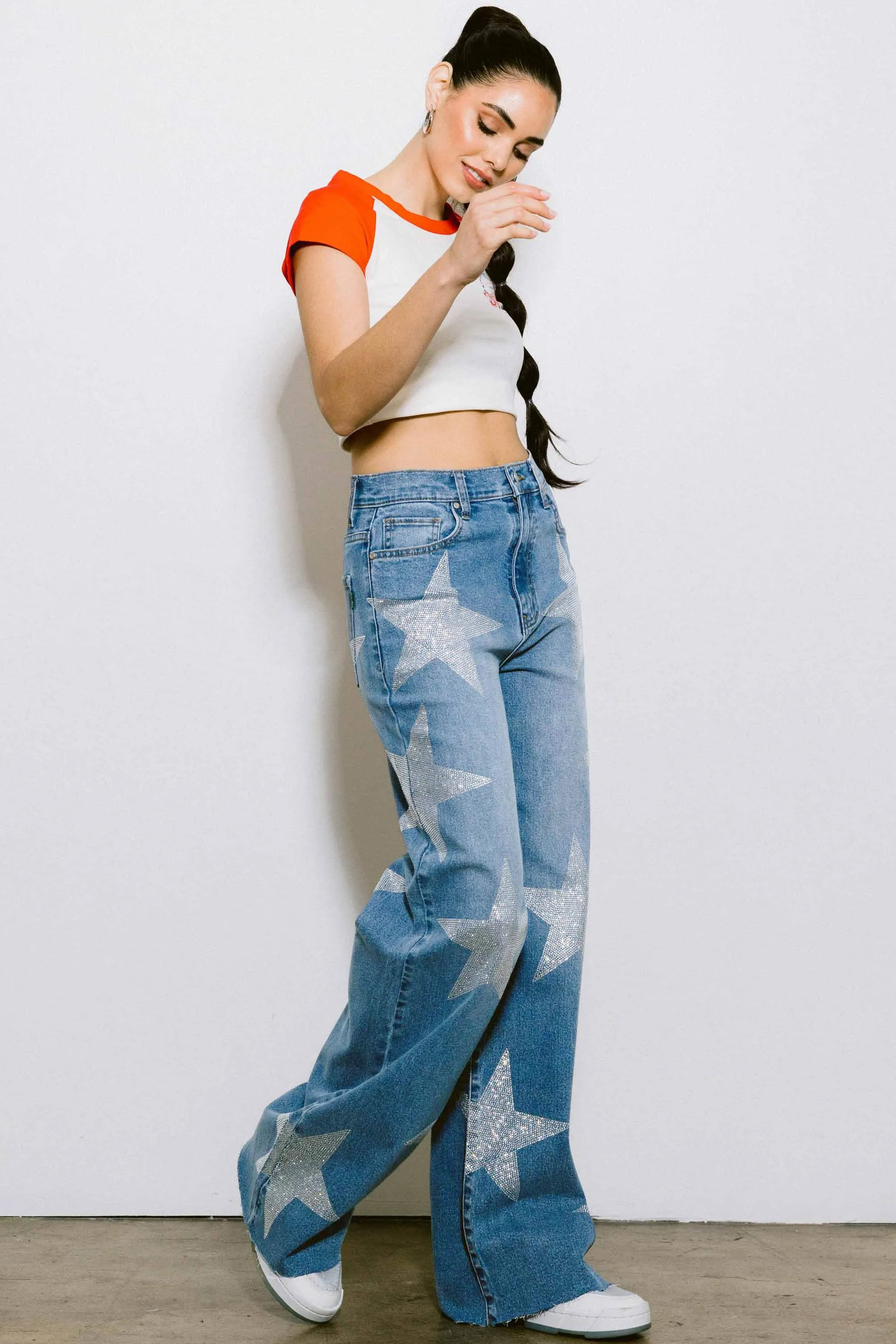 Stardust Wide Leg Pants- Denim