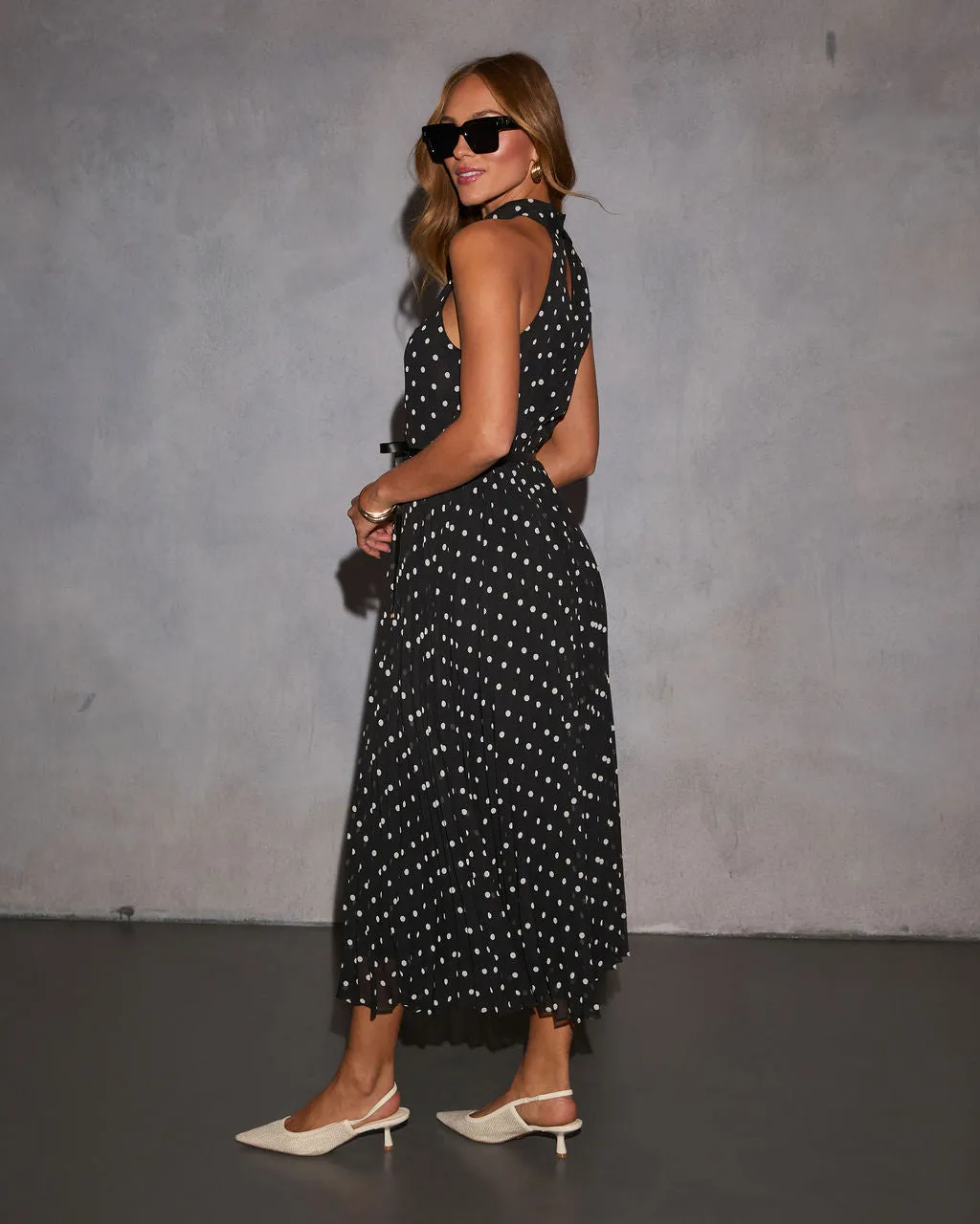 Stolen Affair Polkadot Halterneck Midi Dress