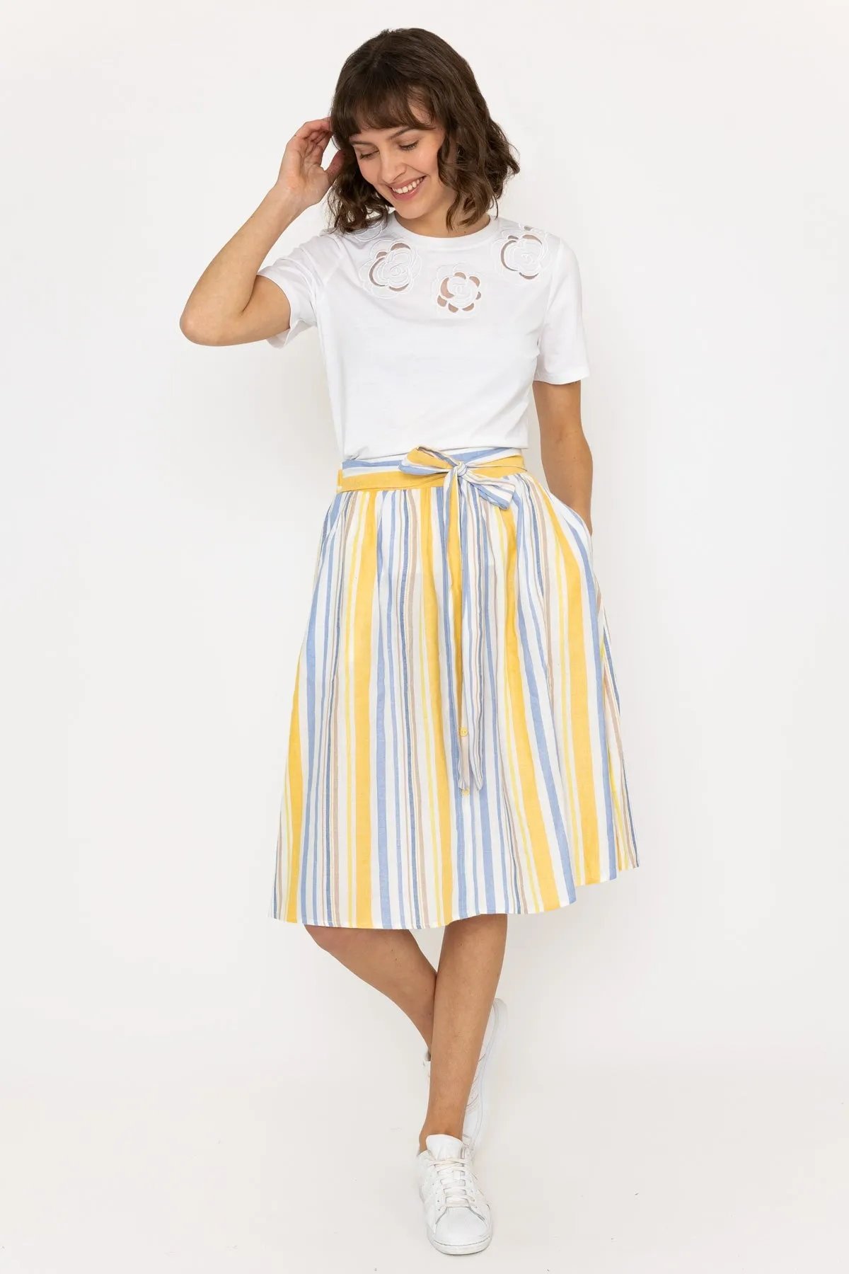 Stripe Midi Skirt