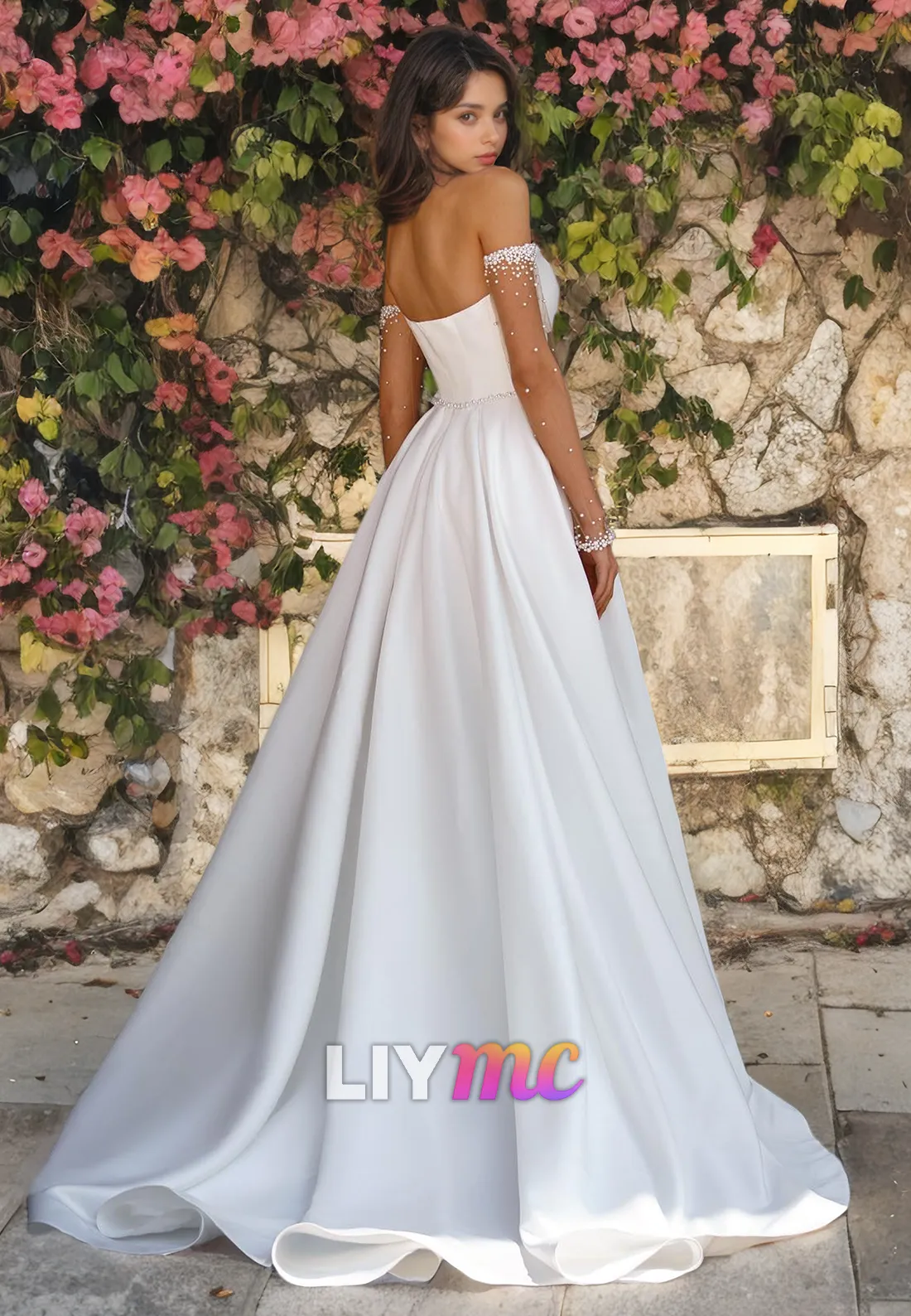 Sweetheart Strapless Illusion Bowknot A-Line Pleated Wedding Dress