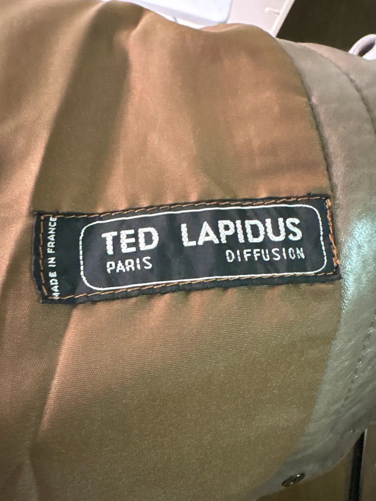 Ted Lapidus Brown Leather Bomber Jacket UK L