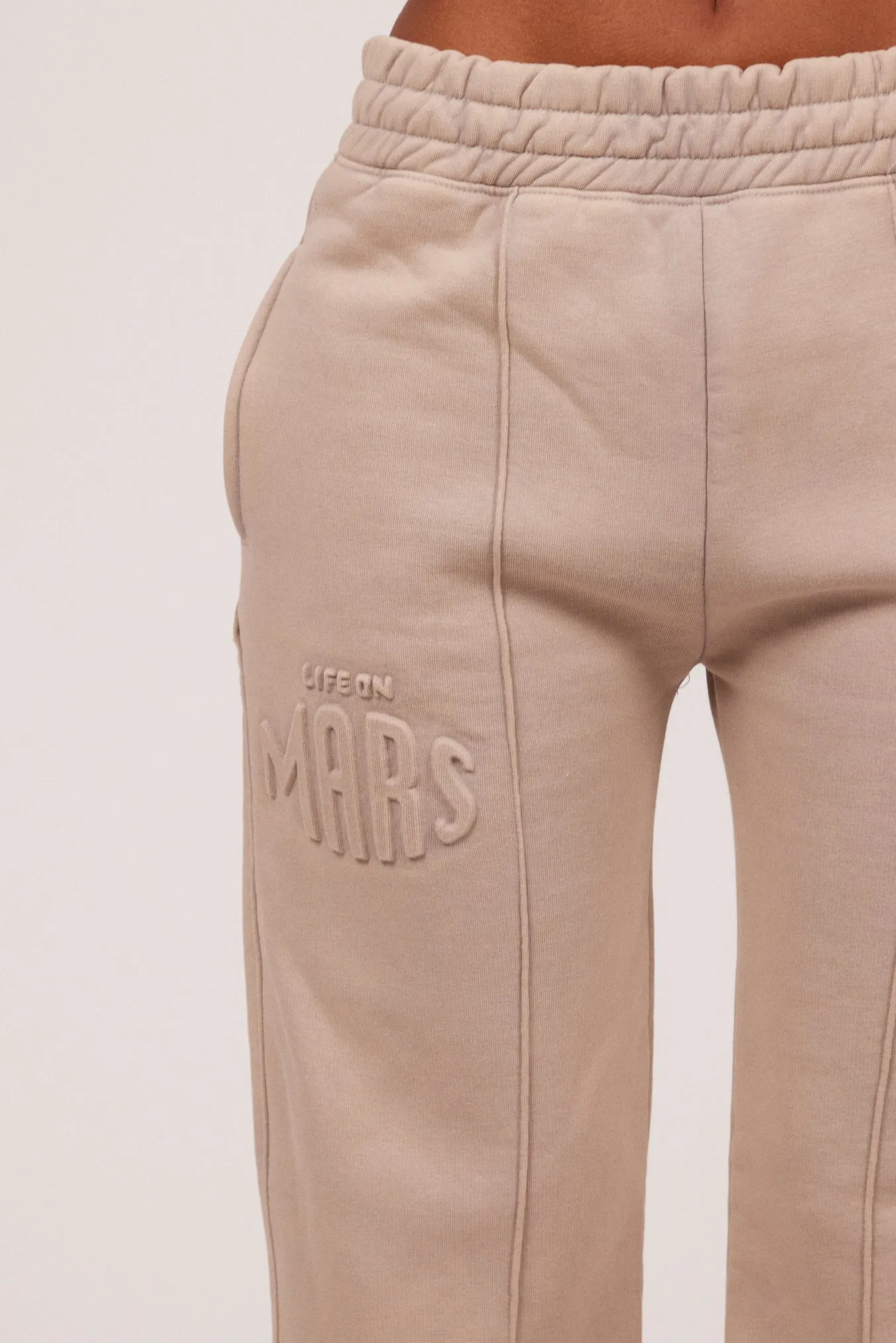 The Embossed Straight Leg Joggers - Stone