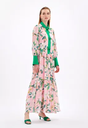 Tiered Floral Print Maxi Dress