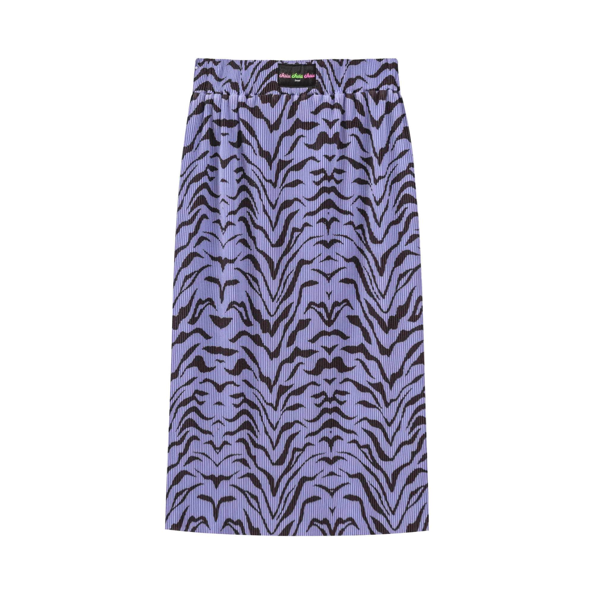 Tiger Colored Print Midi Skirt