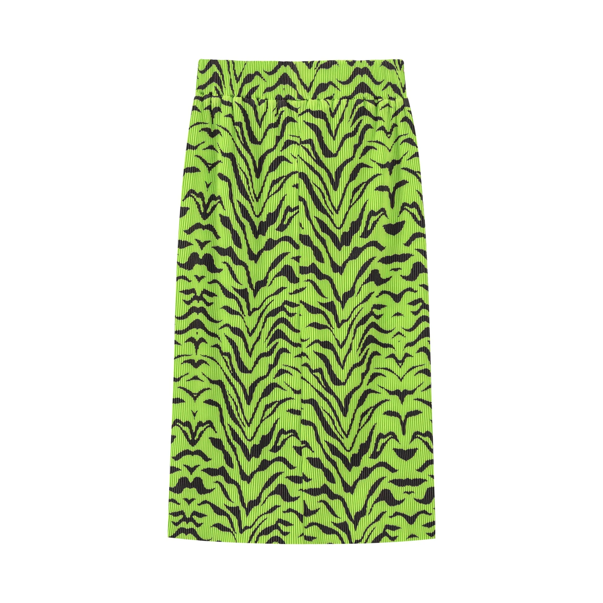 Tiger Colored Print Midi Skirt