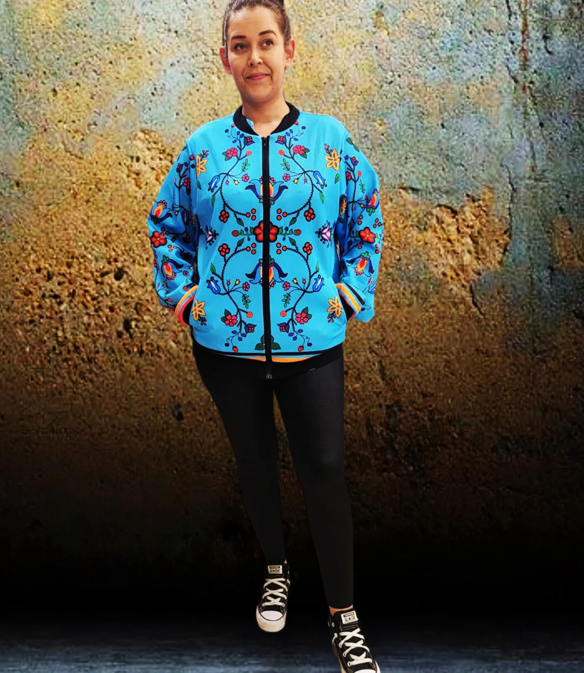 Turquoise bomber jacket