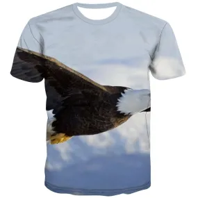 USA T-shirt Men Animal T-shirts 3d Raptor Tshirts Cool Fly Tshirt Printed Eagle Tshirts Novelty