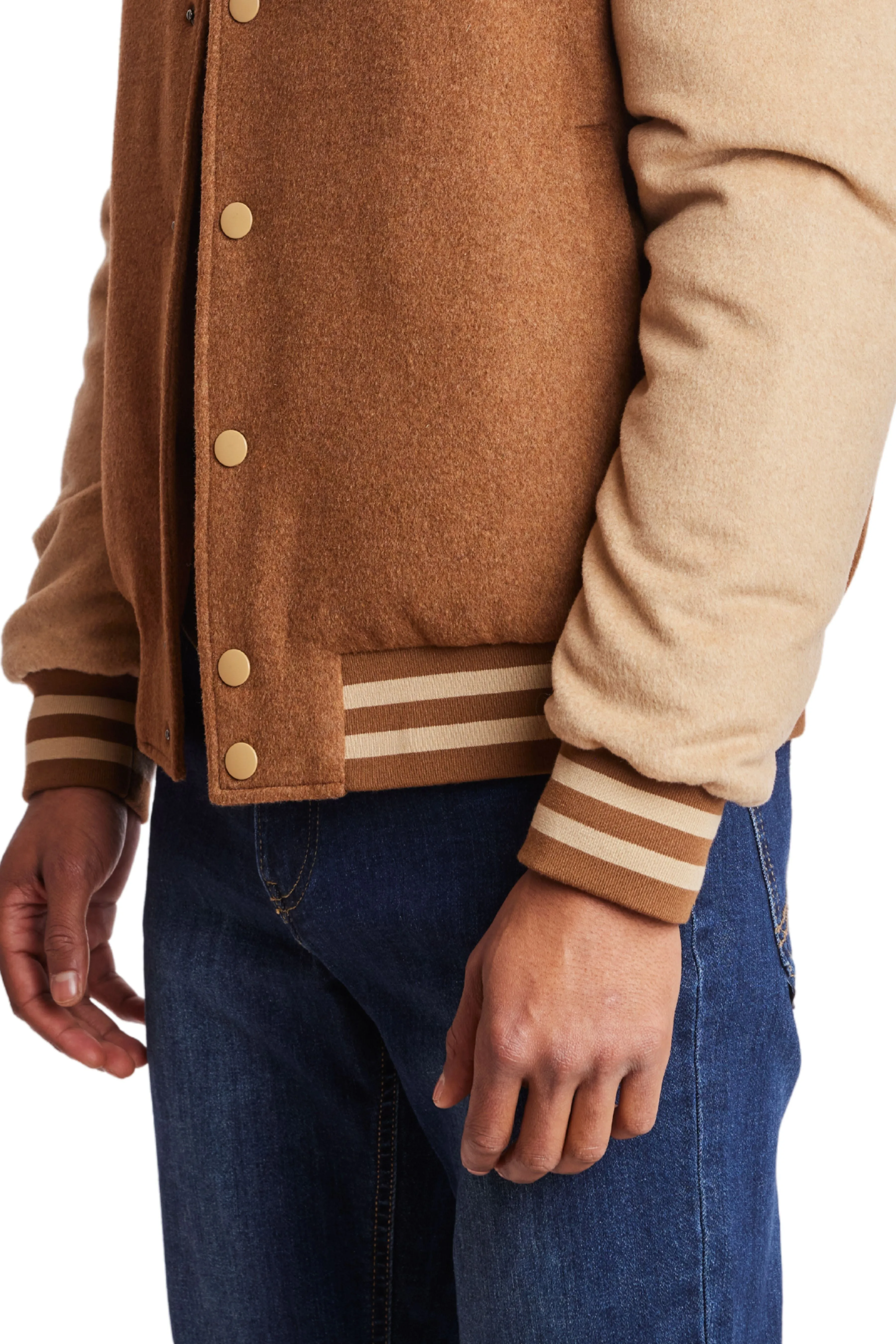 Varsity Jacket  - slim - Cognac & Camel