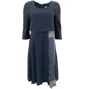 Weekend Max Mara Navy Blue Pleated Dress