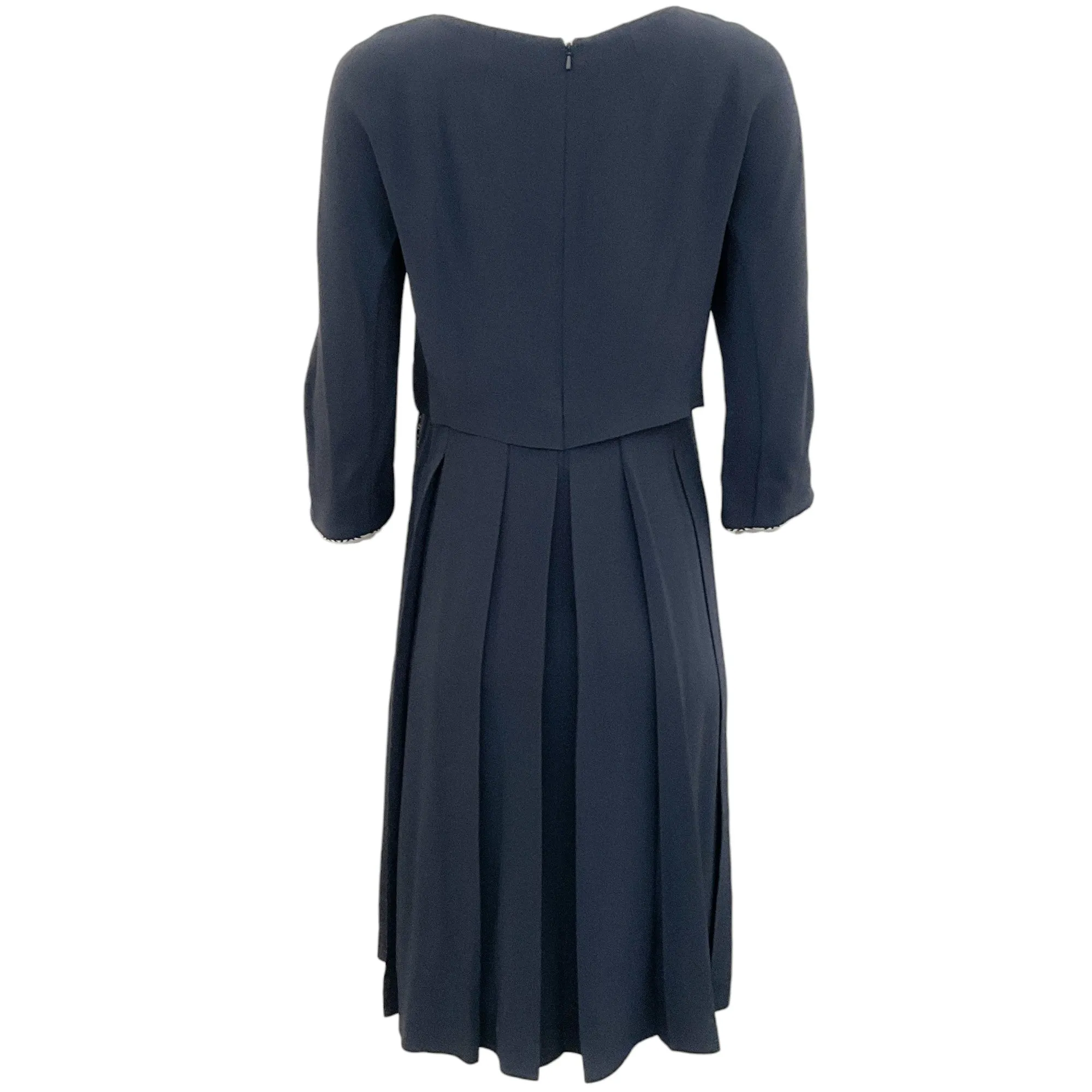 Weekend Max Mara Navy Blue Pleated Dress