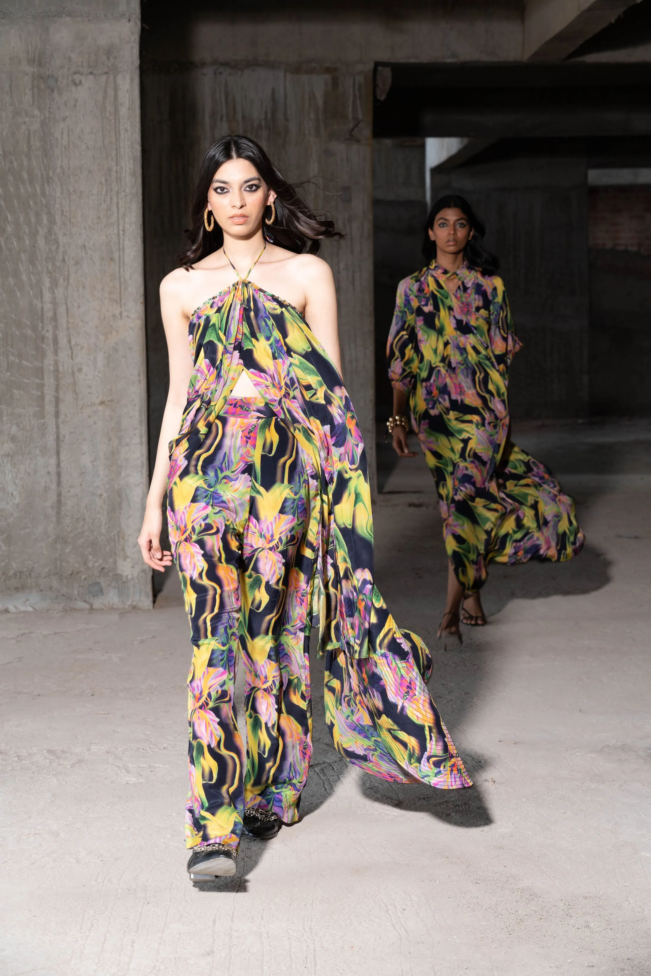 Wildflower Printed Maxi Dress With Slit