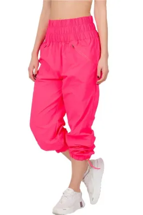 Windbreaker Smocked High Waistband Jogger Pants