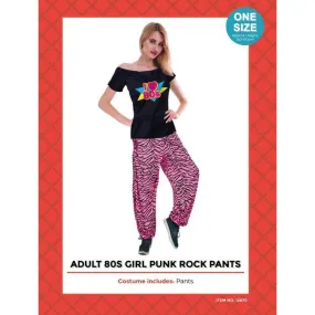 Womens 80s Pink/Black Punk Rock Pants