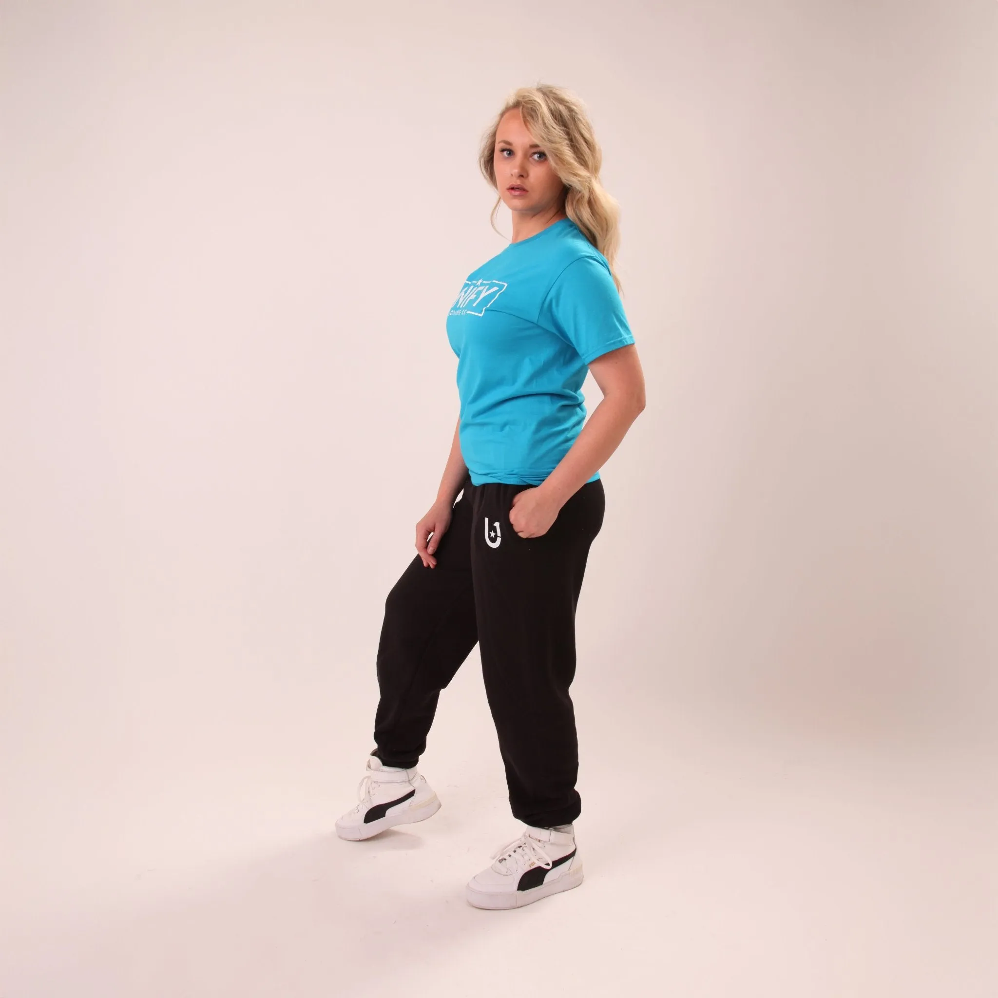 Womens Relaxed Fit Joggers - Black Sweat Pants - U1 Womens Joggers