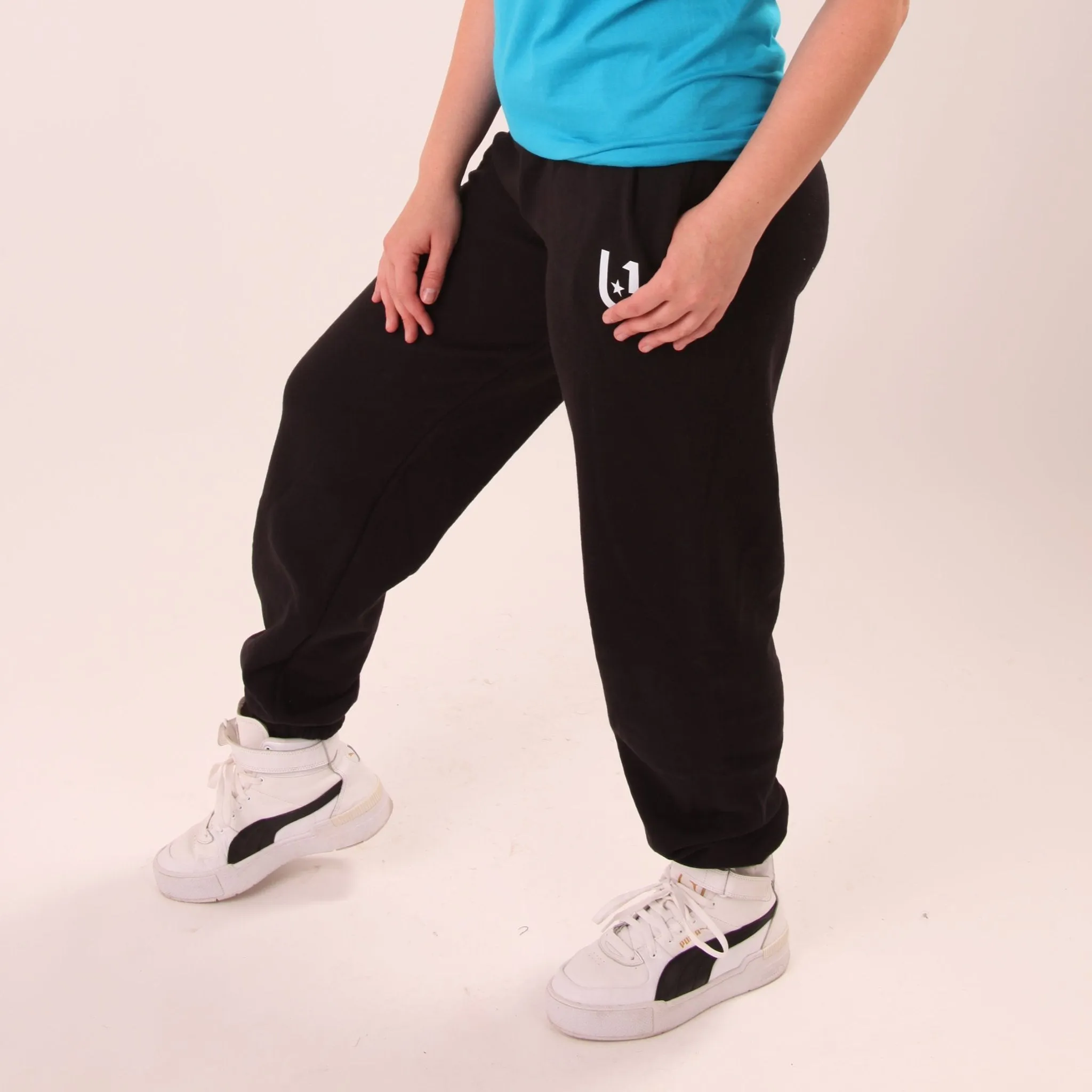 Womens Relaxed Fit Joggers - Black Sweat Pants - U1 Womens Joggers