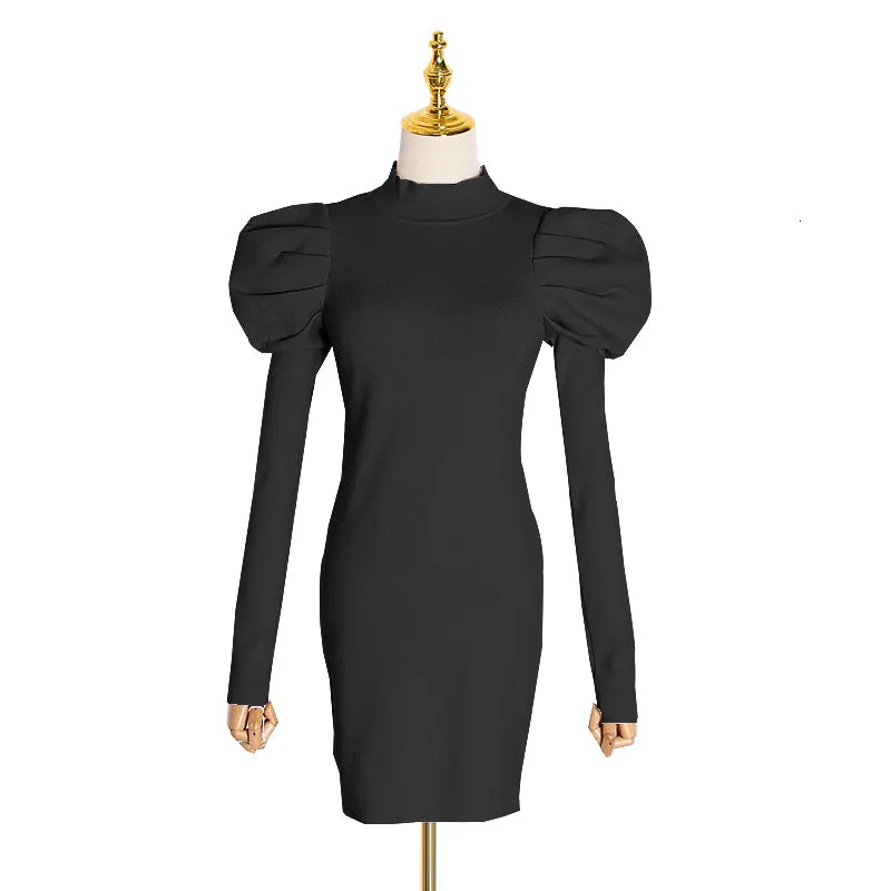 Women's Spring Casual Polyester Sheath Sweater Dress