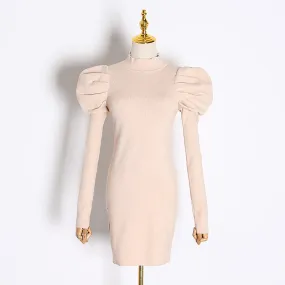 Women's Spring Casual Polyester Sheath Sweater Dress