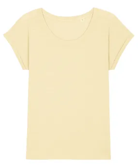 Womens Stella Rounders slub rolled sleeve slub t-shirt (STTW112) | Butter