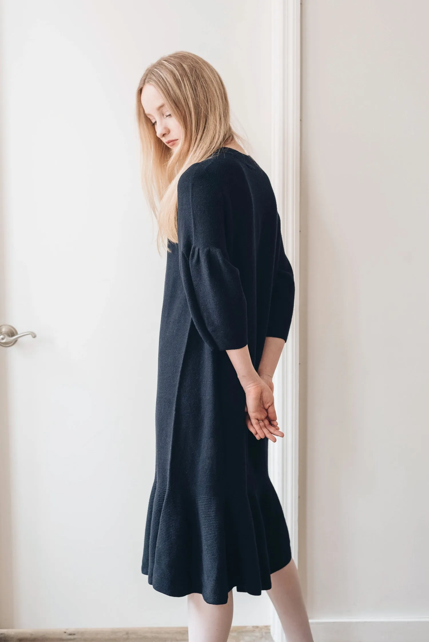 Wool Dress - Navy