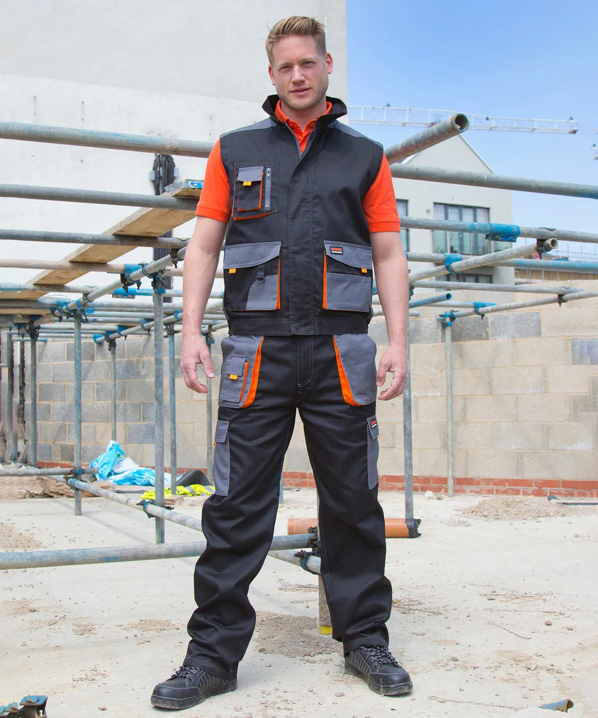 Work-Guard lite trousers | Grey/Black/Orange