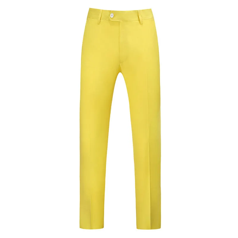 Yellow Modern Fit Straight Leg Classic Dress Pants