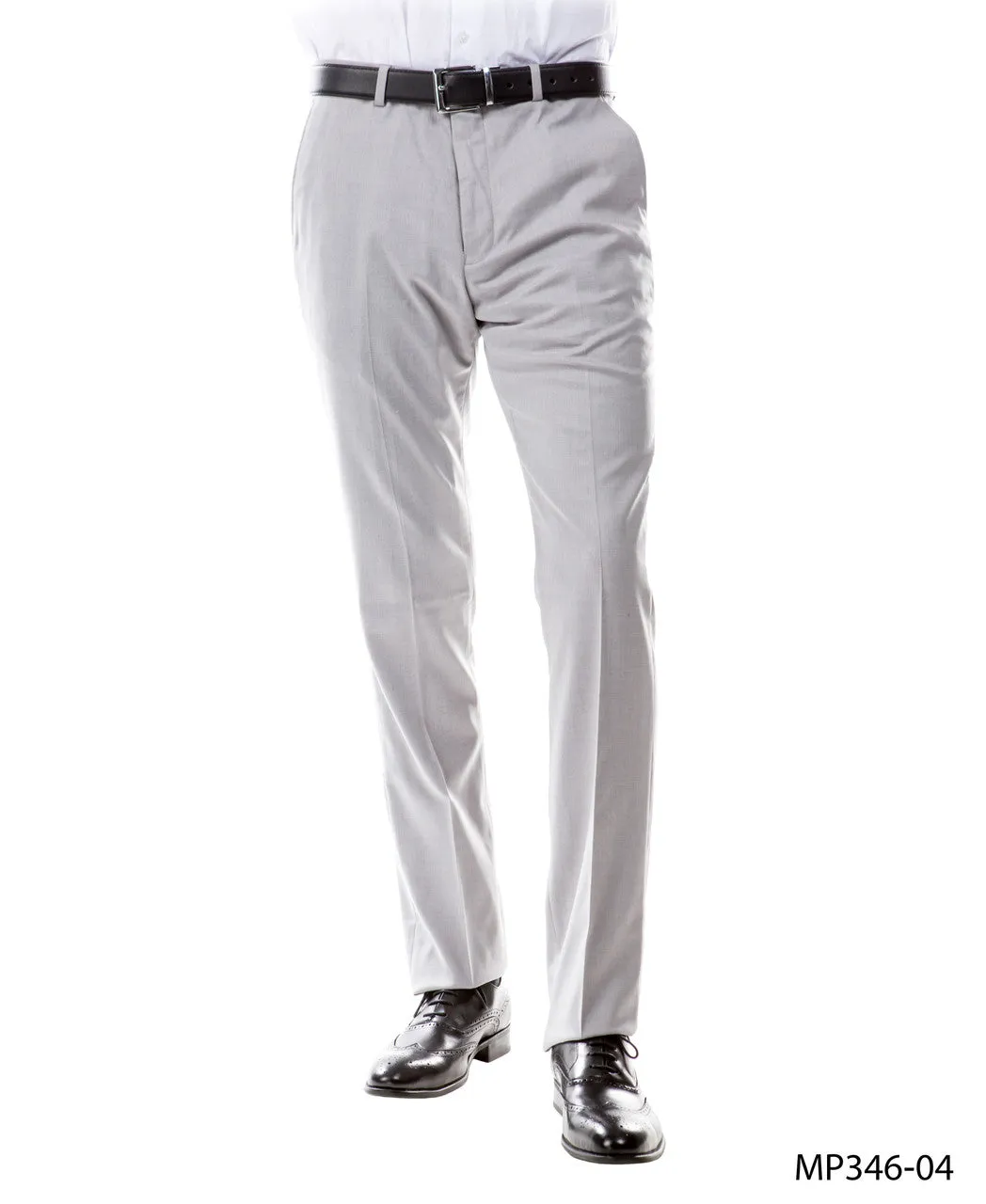 Zegarie Suit Separates Light Grey Solid Men's Dress Pants